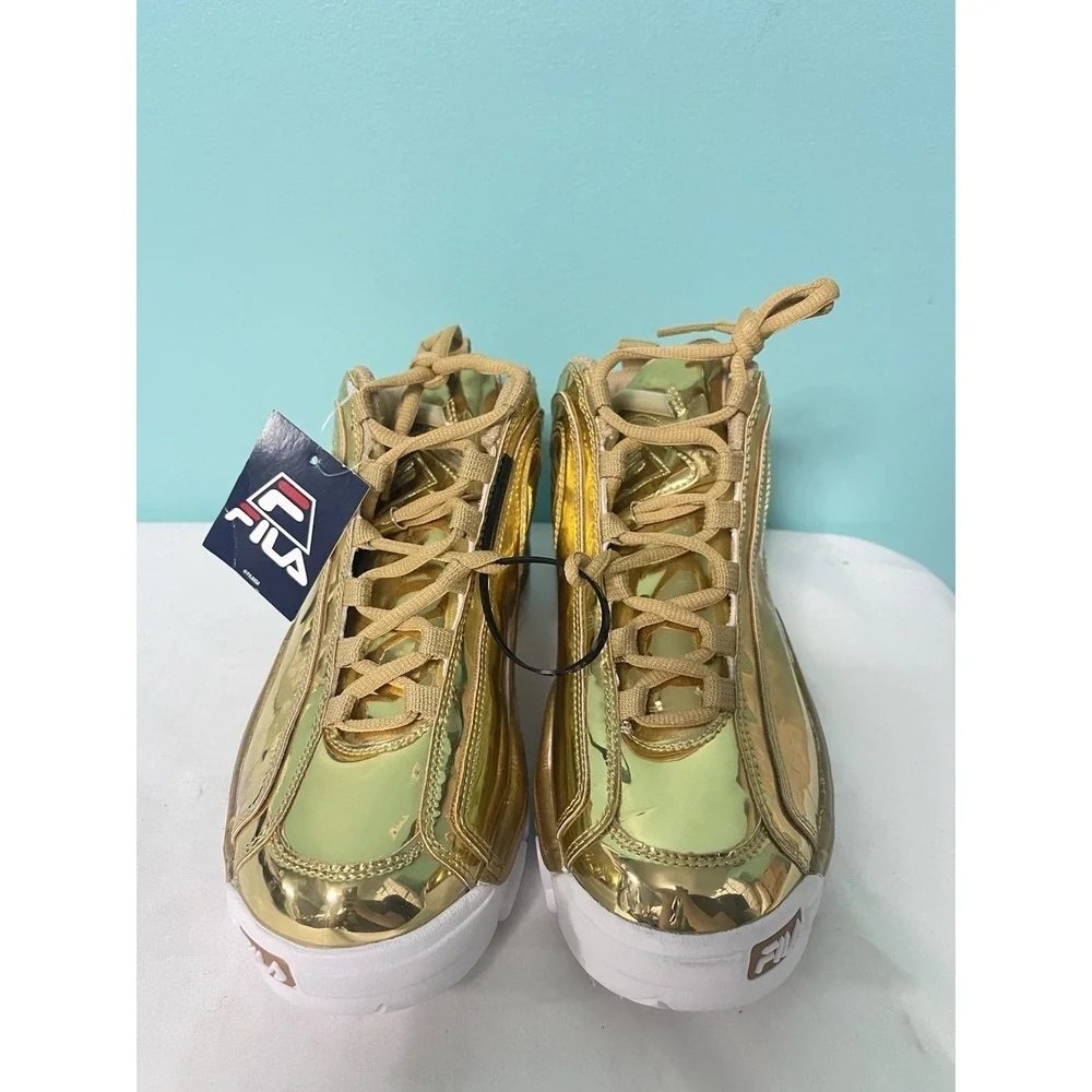 Fila Grant Hill 2 Metallic Size 6 Mens‎ Gold Athletic Basketball Shoes S-53 - Picture 2 of 7